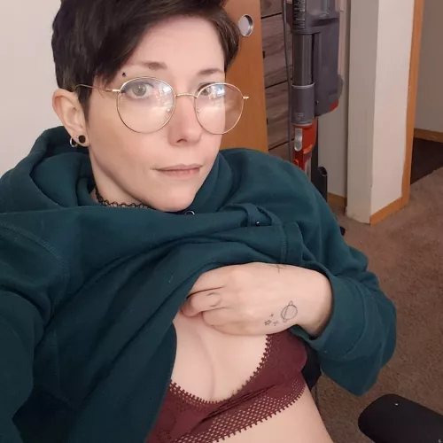 I have something to show you under my big comfy hoodie :)