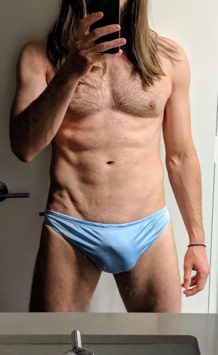 I have to be careful where I wear this bathing suit: it's see-thru when wet ๐