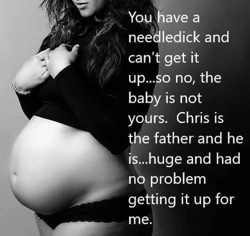 I have to live with humiliation of not being man enough to get her pregnant I have to live with humiliation of not being man enough to get her pregnant