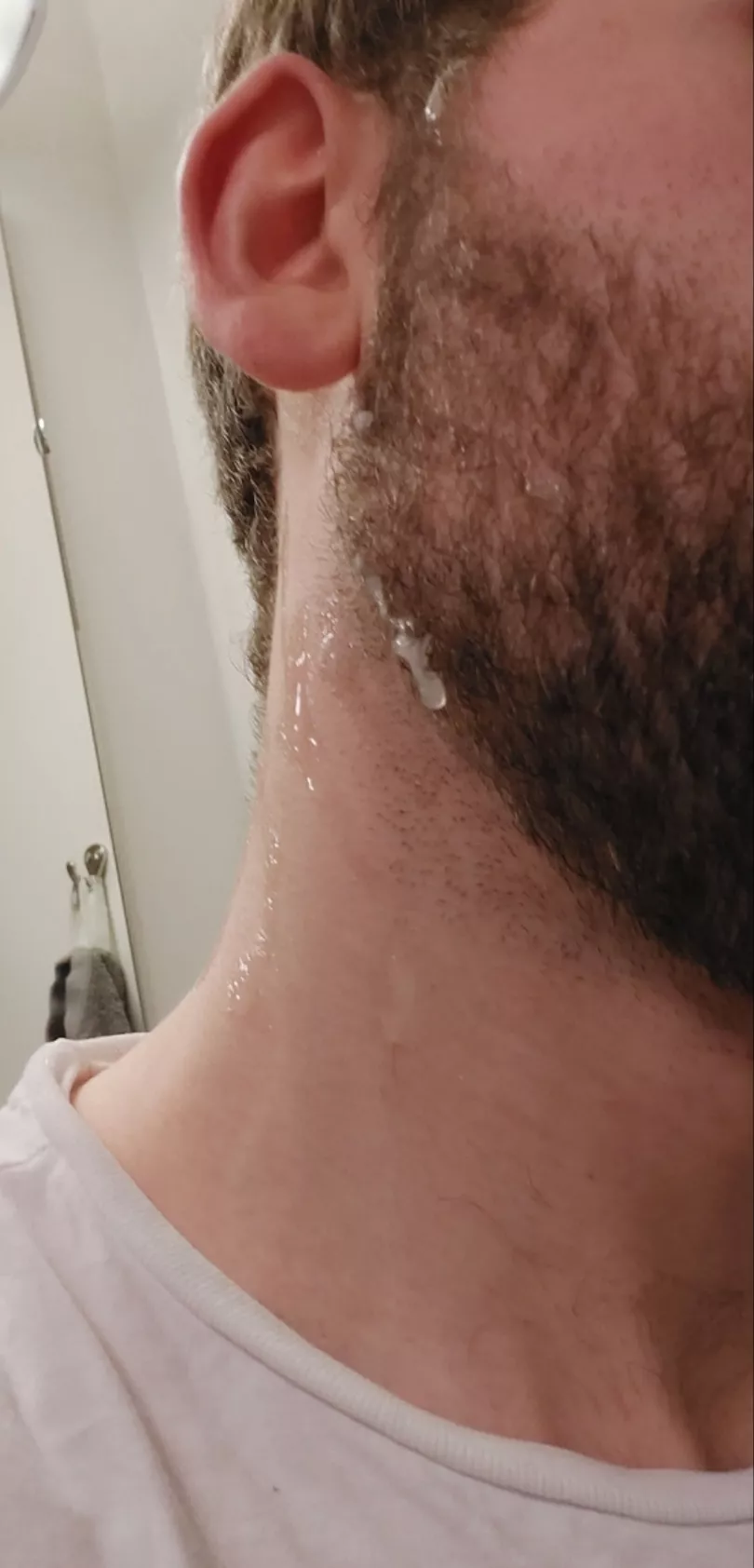 I just sucked a large Asian cock while wearing a buttplug... his cum is still on my face