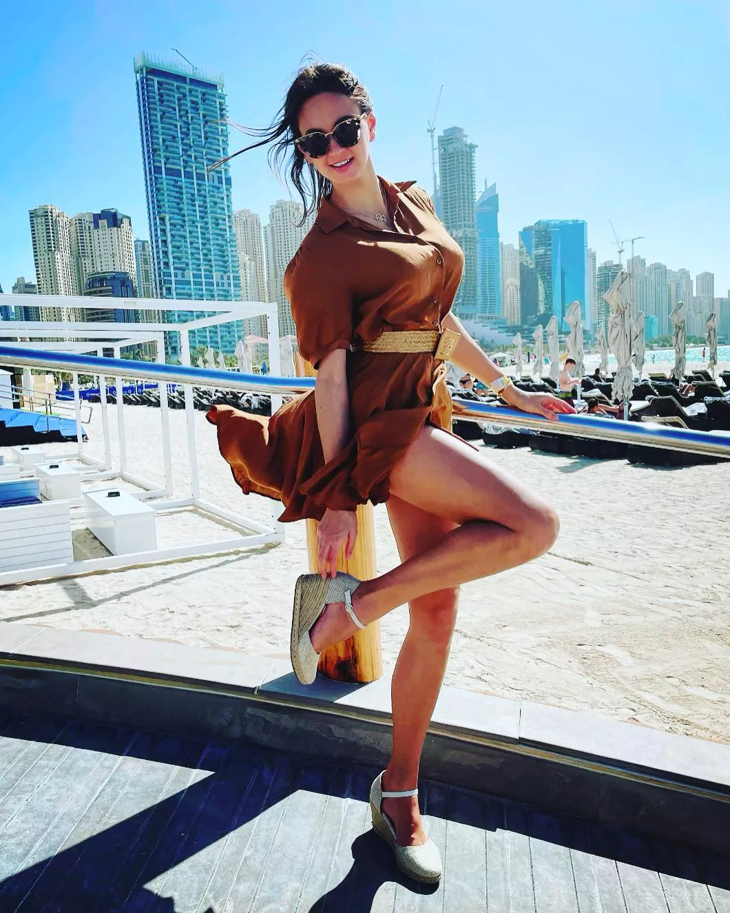 I like my legs when I’m wearing mini dress and summer shoes. What do you think of it?)