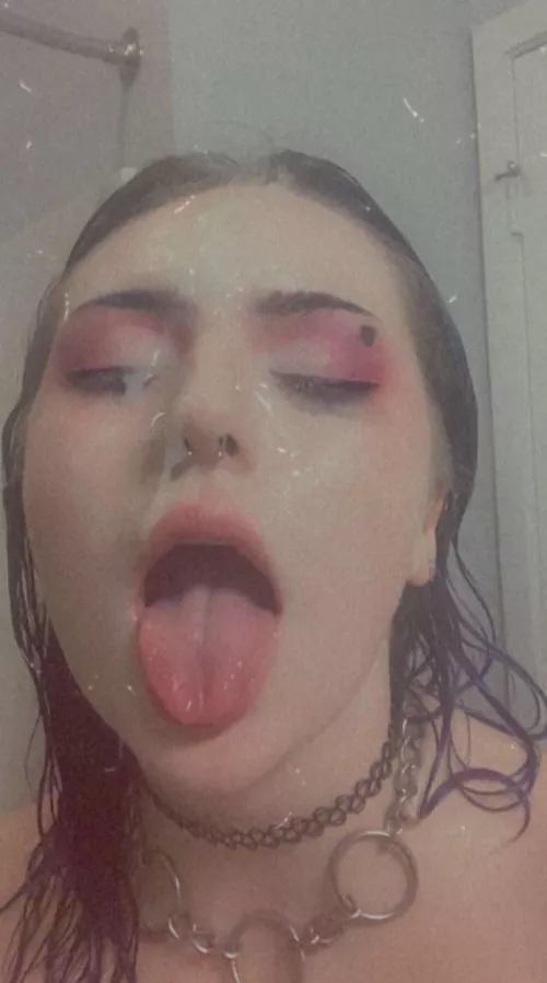 I love it when my roomie covers my slut face in cum ;) (OC)