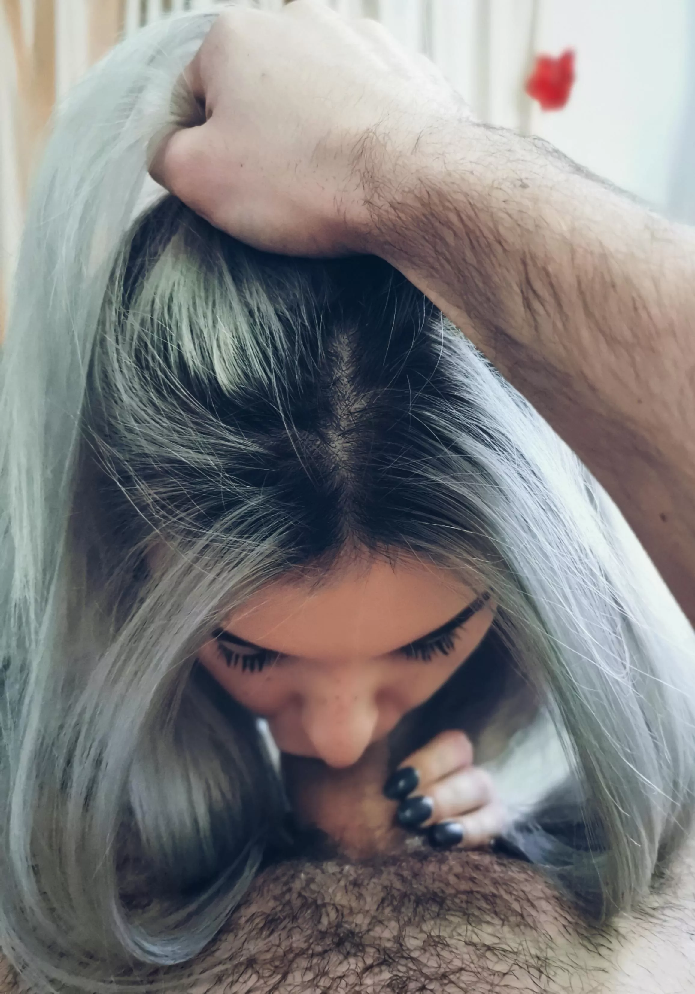 I love sucking cock so much my cuck begs me to stop but I keep on sucking anyway until he cums and it hurts him