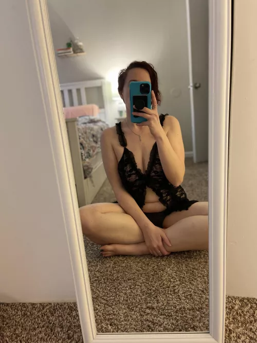 I love trying on all my little outfits.