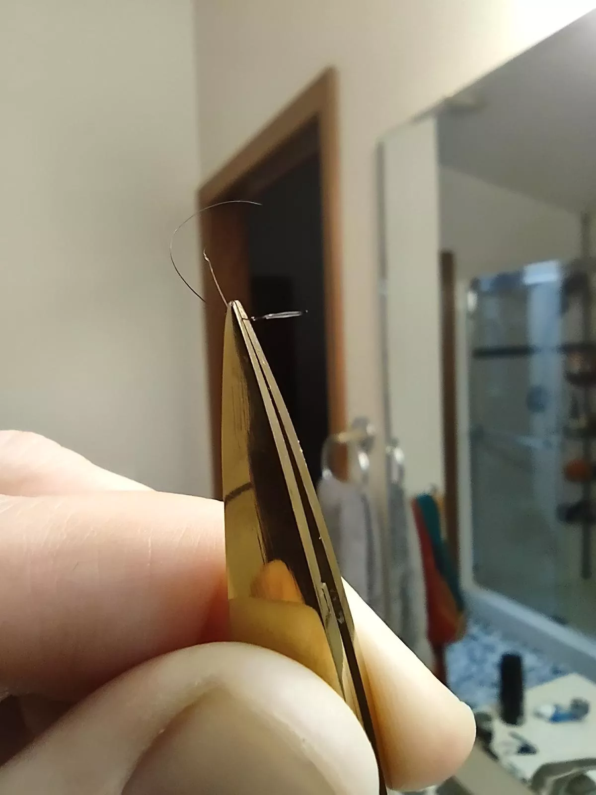 I love when I pluck a hair and the root bulb thing comes out with it.