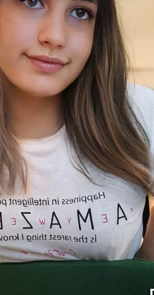 I love when it pokes out~ do you see my little nip? [Face app]