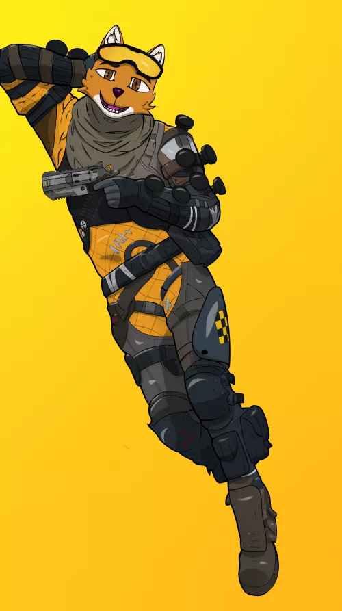 I made a drawing of furry Mirage from Apex Legends because he's my favorite Legends and .. yes.