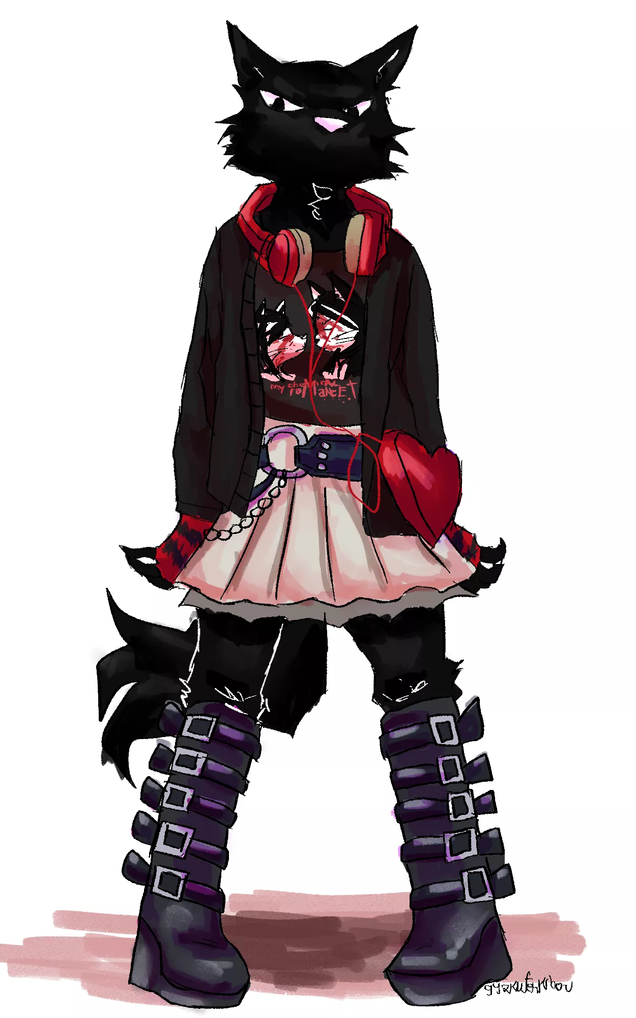 i made a drawing of my sona Kibou! :D