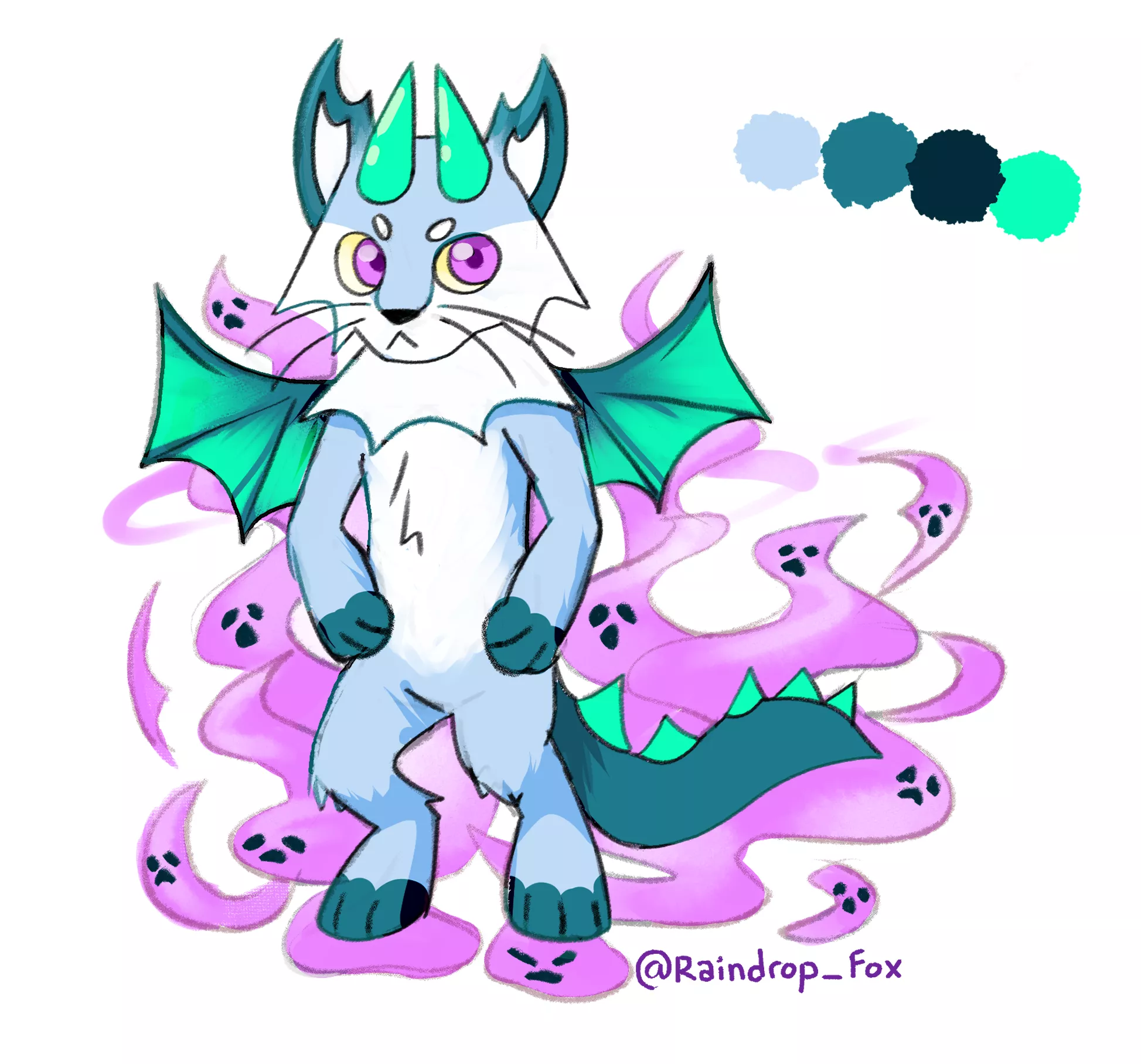 👻😺🐉 - I made a fursona based on emojis for u/ConfusedGhostGirl