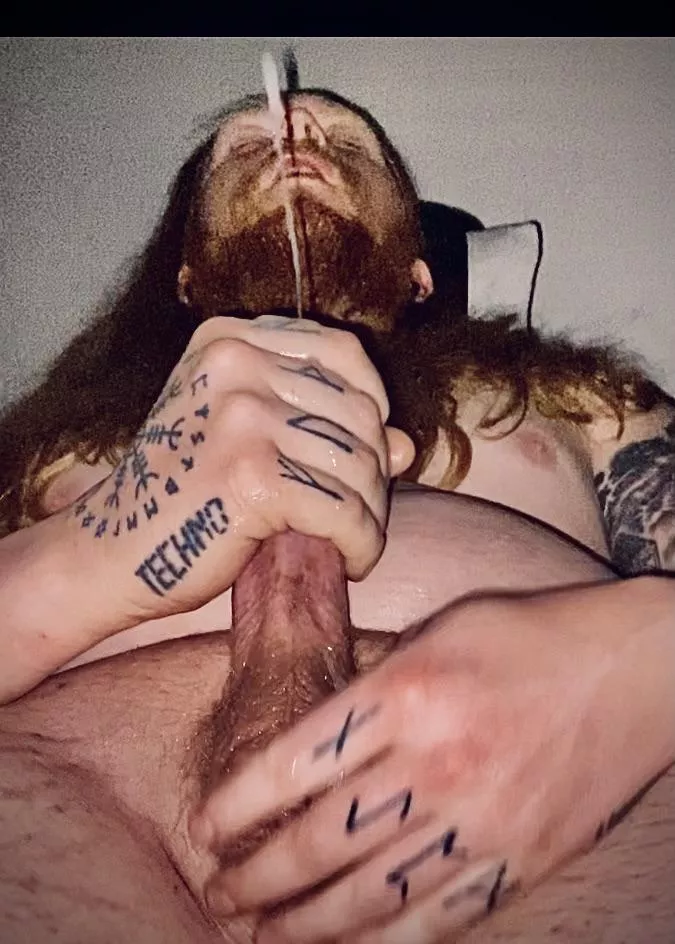 I made a mess. Wish I had a cock in my mouth though 😏Should I post the video? 😈🍆💦