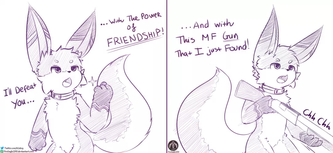 i mean... i found this gun... so... [Art by me @Scodrey on Twitter]