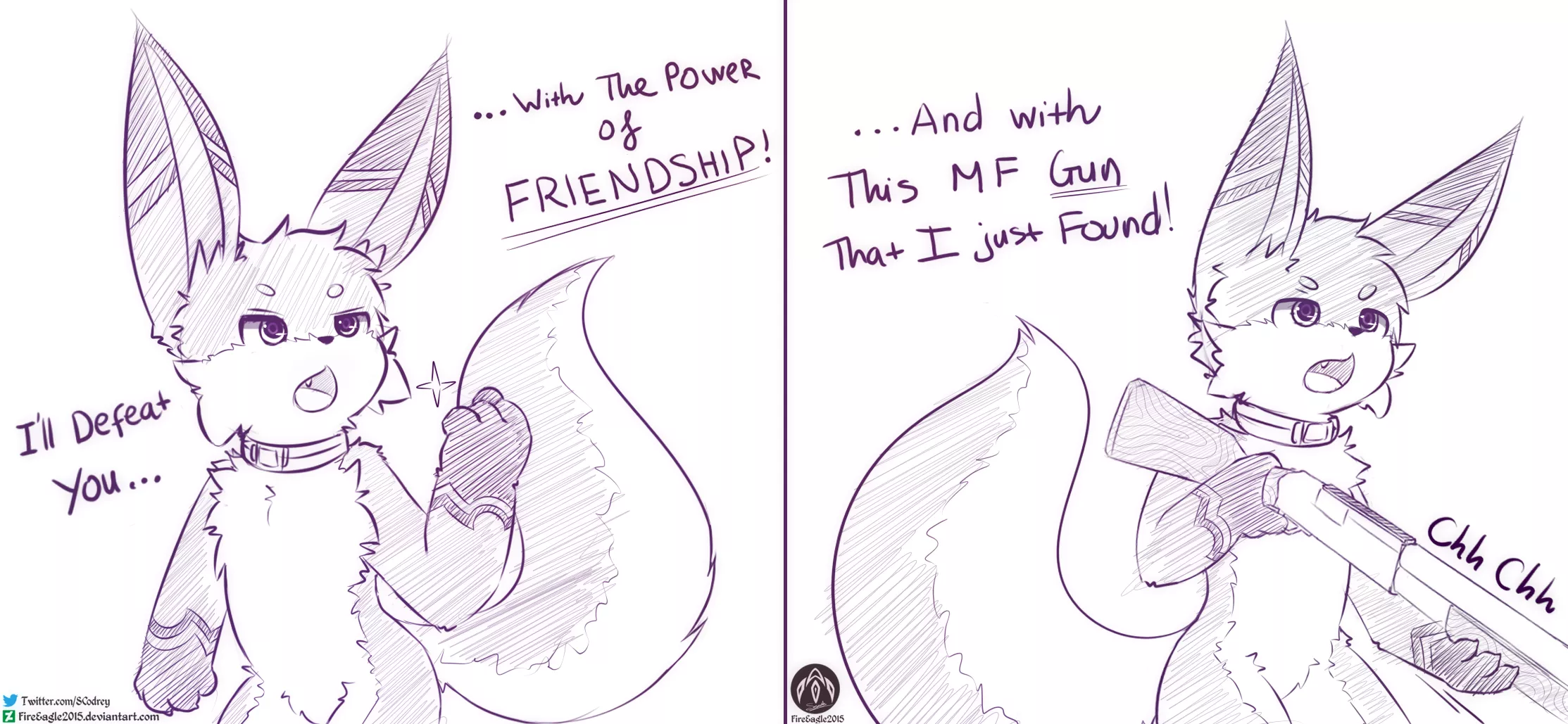 i mean... i found this gun... so... [Art by me @Scodrey on Twitter]