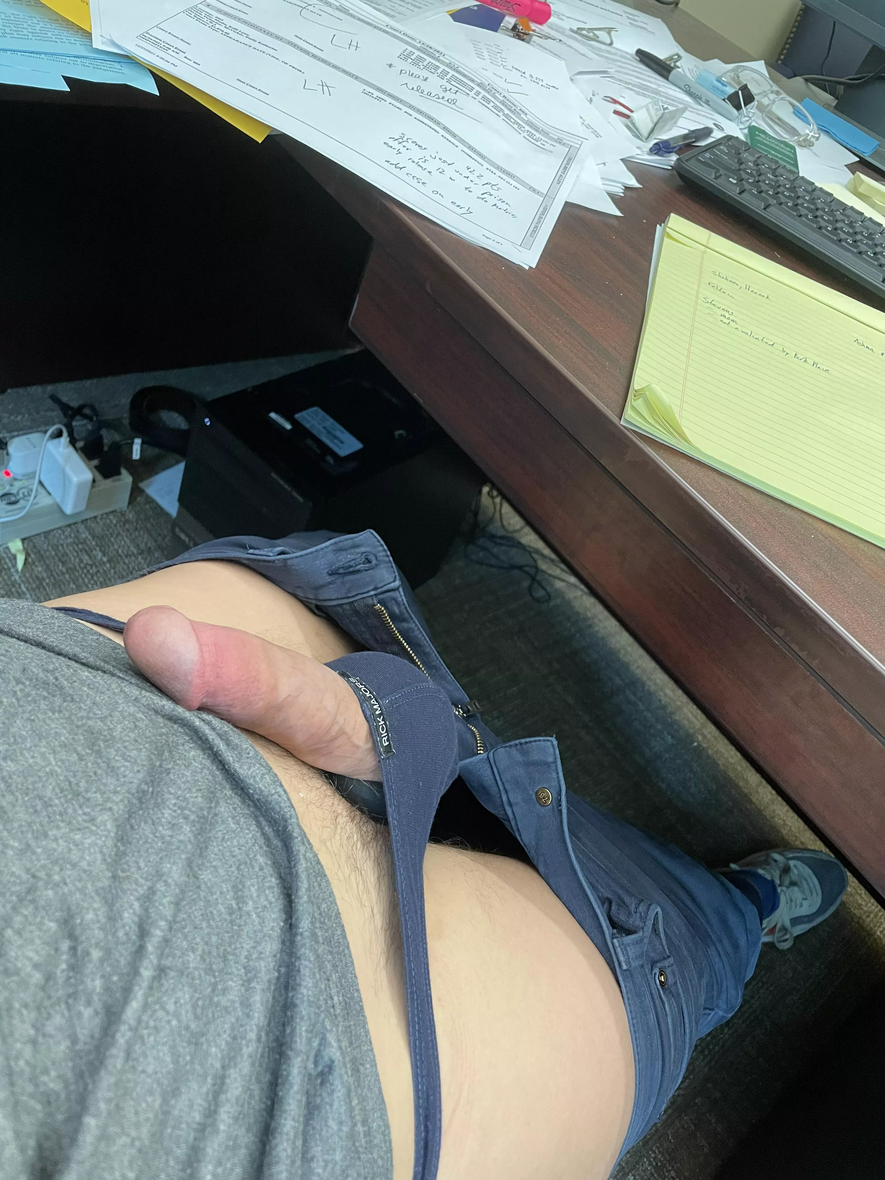 I need to stop getting so hard at work. The thong can’t handle it!