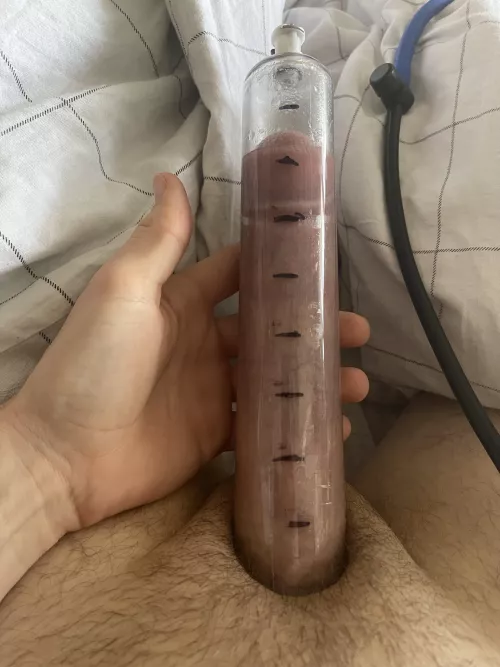 I pack this 1.75” cylinder within minutes, should I move up to a 2”? I heard if the cylinder is too narrow it puts all the pressure on the glans and not the shaft. Also is there a way to solidify my pumped length which is about 7.5”?