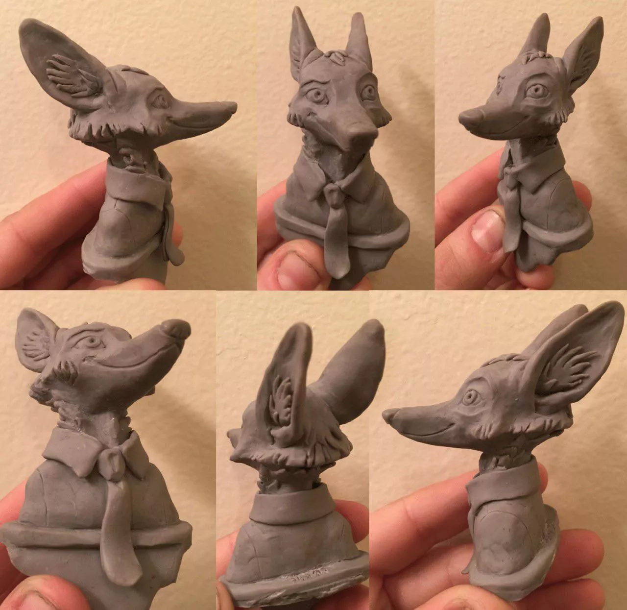 I sculpted a tiny dapper fox.