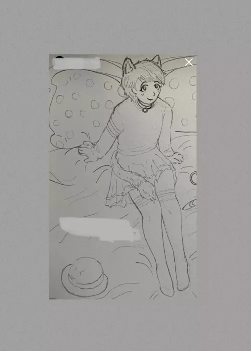 I tend to sketch a lot during my night shift job… tonight’s sketch is a catboy femboy 🐈‍⬛ so cute!!