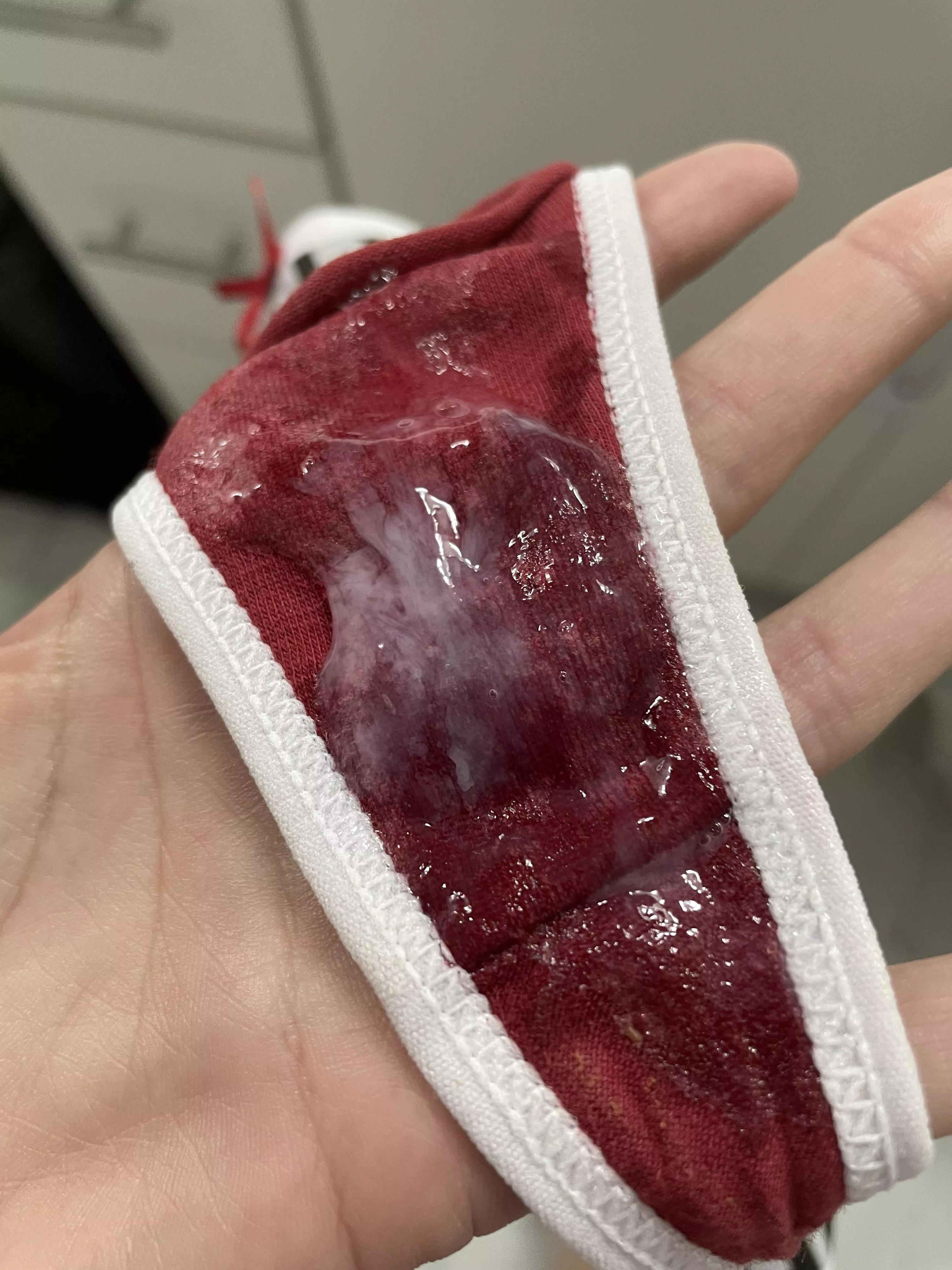 I wish you could feel my ovulation cream in real life. So silky and stretches between your fingers so nicely.