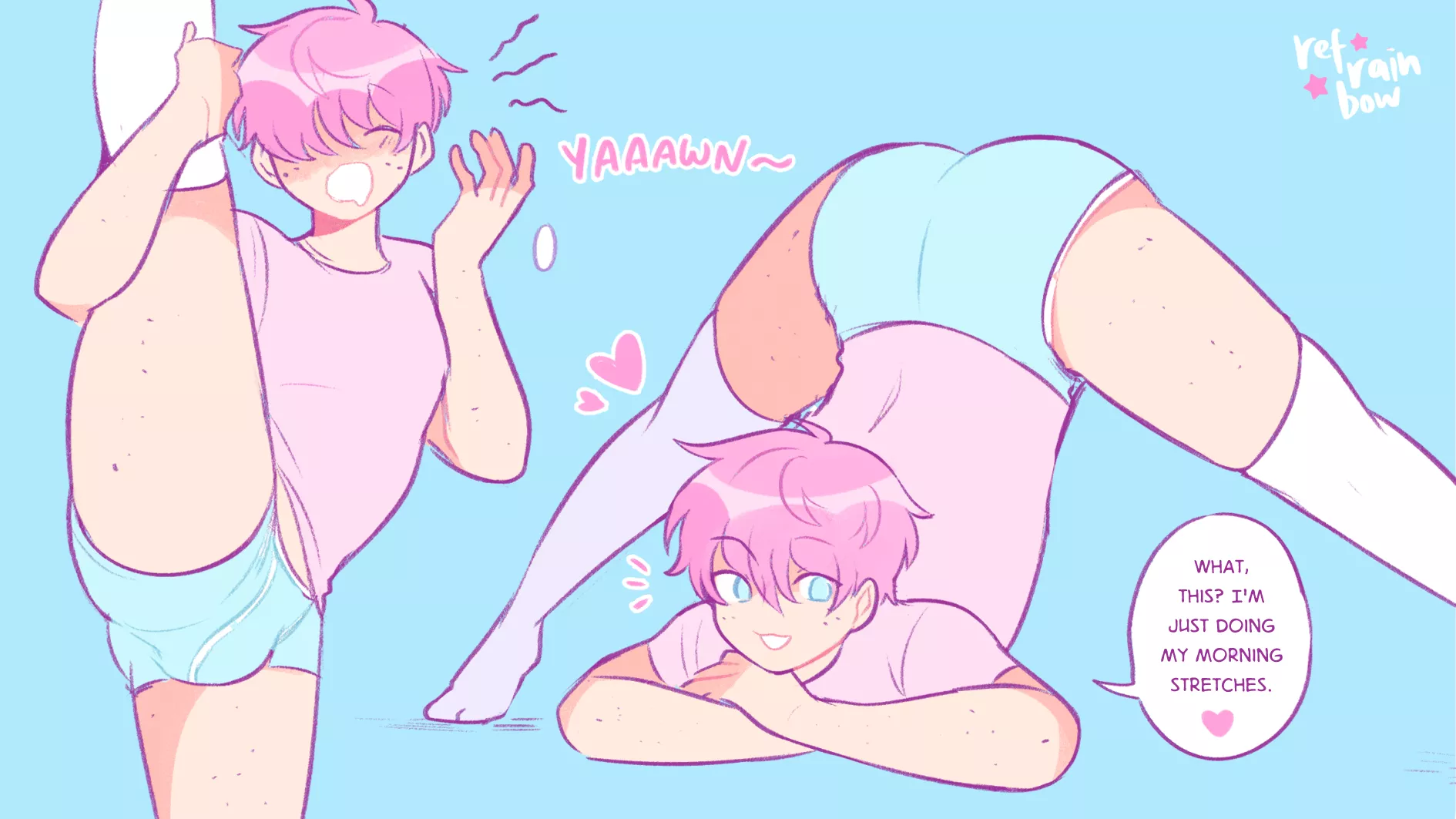 I'd like to do some stretches with him... I'd like to do some stretches with him...