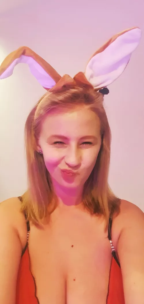 I'm a slutty bunny. Grab my ears and fuck me.