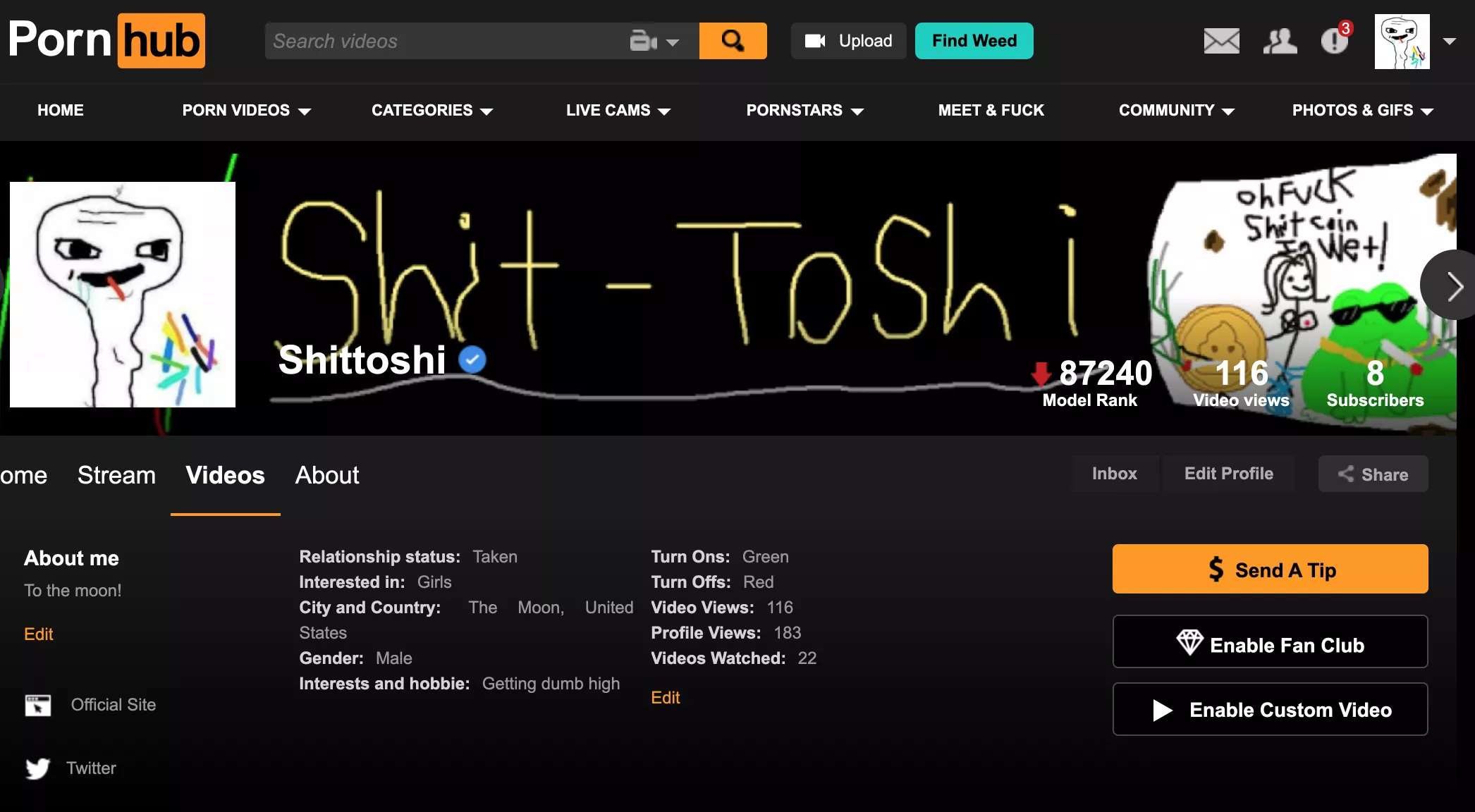 I'm now verified on PORNHUB!!!!!!