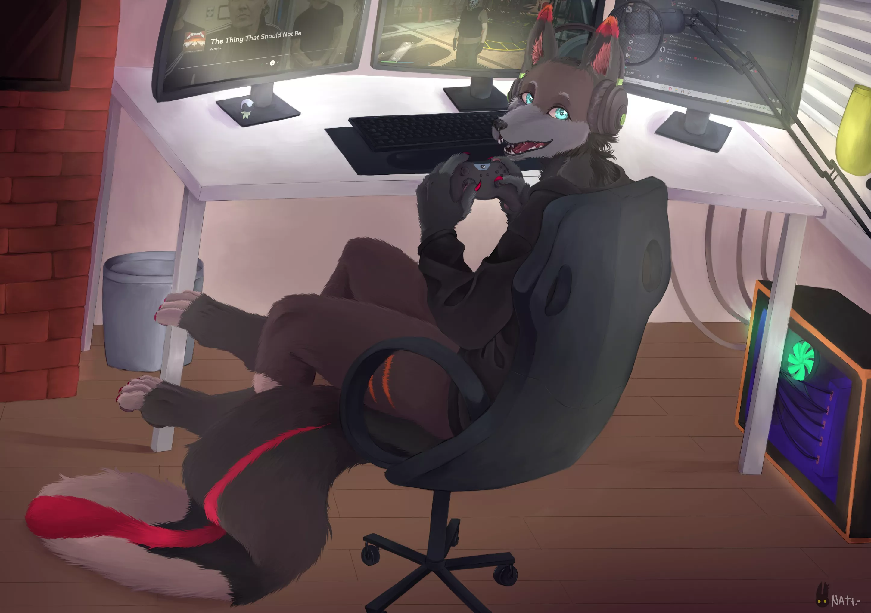 I'm the artist - Full commission for Drache - I loved making this commission. I don't use to draw background, so I hope that I did well uwu