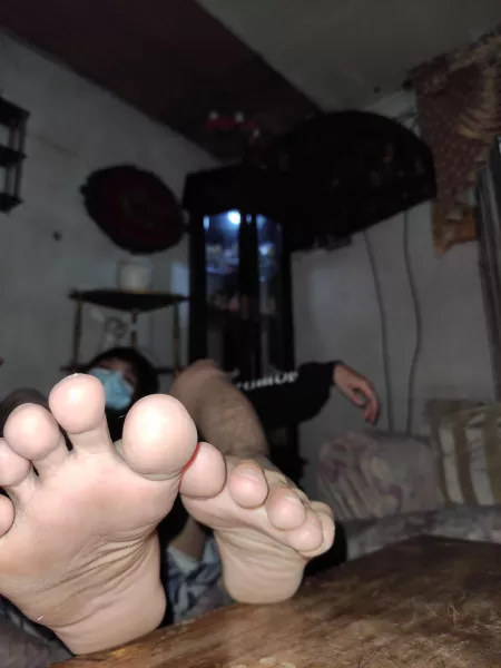 I'm tired from work can you lick my foot to clean it? š