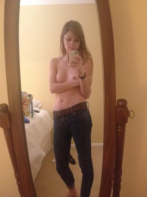 [Image] My sub thinks she needs a boob job but I think they're amazing as they are!