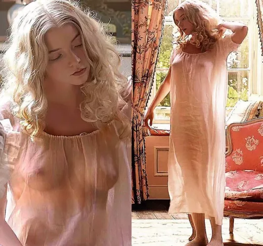 Imagine you stay at a country house and walk into Anya Taylor-Joy in her sleeping dress. She smirks and walks to the bed. How would you like to fuck her all day?