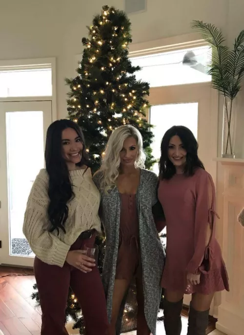 In front of the tree