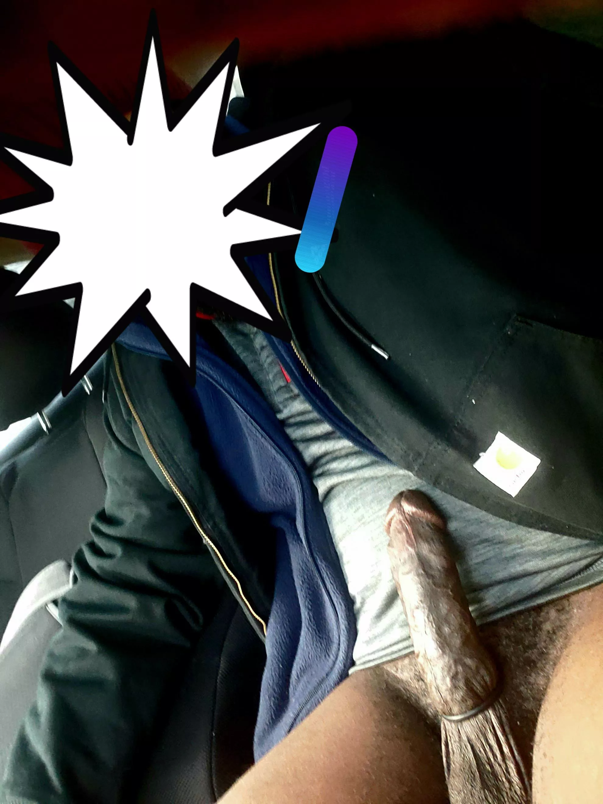 In the car hoping someone walks by