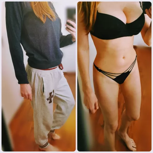 In the kitchen VS at the pool š