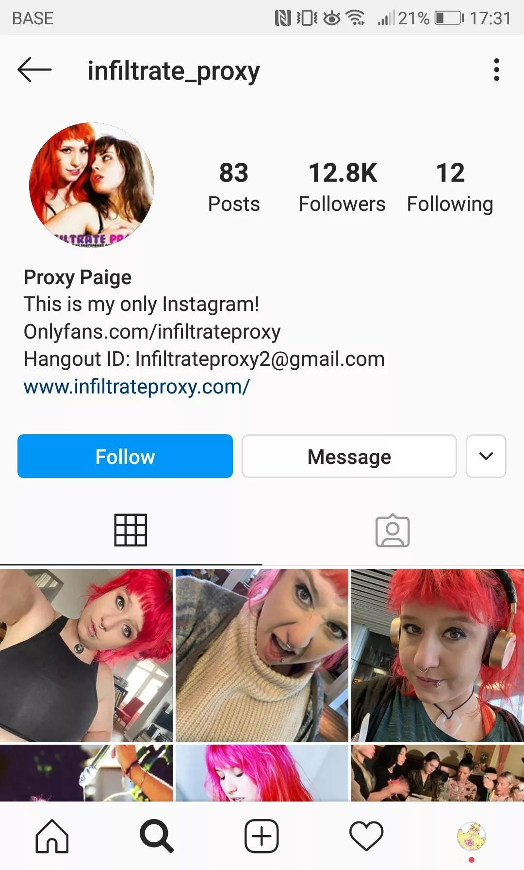 @infiltrate_proxy on instagram is an imposter and has more followers than her real account @infiltrate.proxy