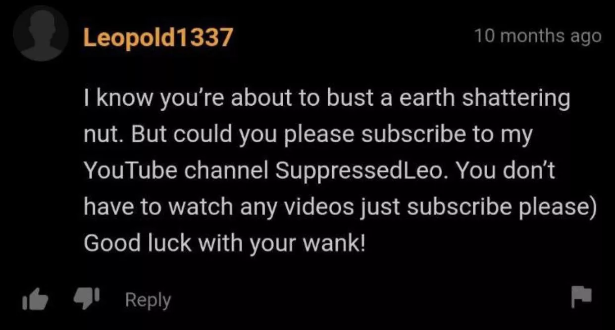 Interesting way to self promo