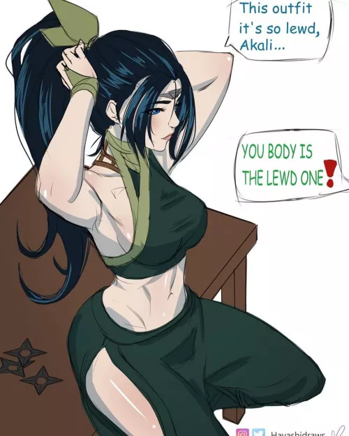 Irelia in Akali's clothes (hayashidraws)