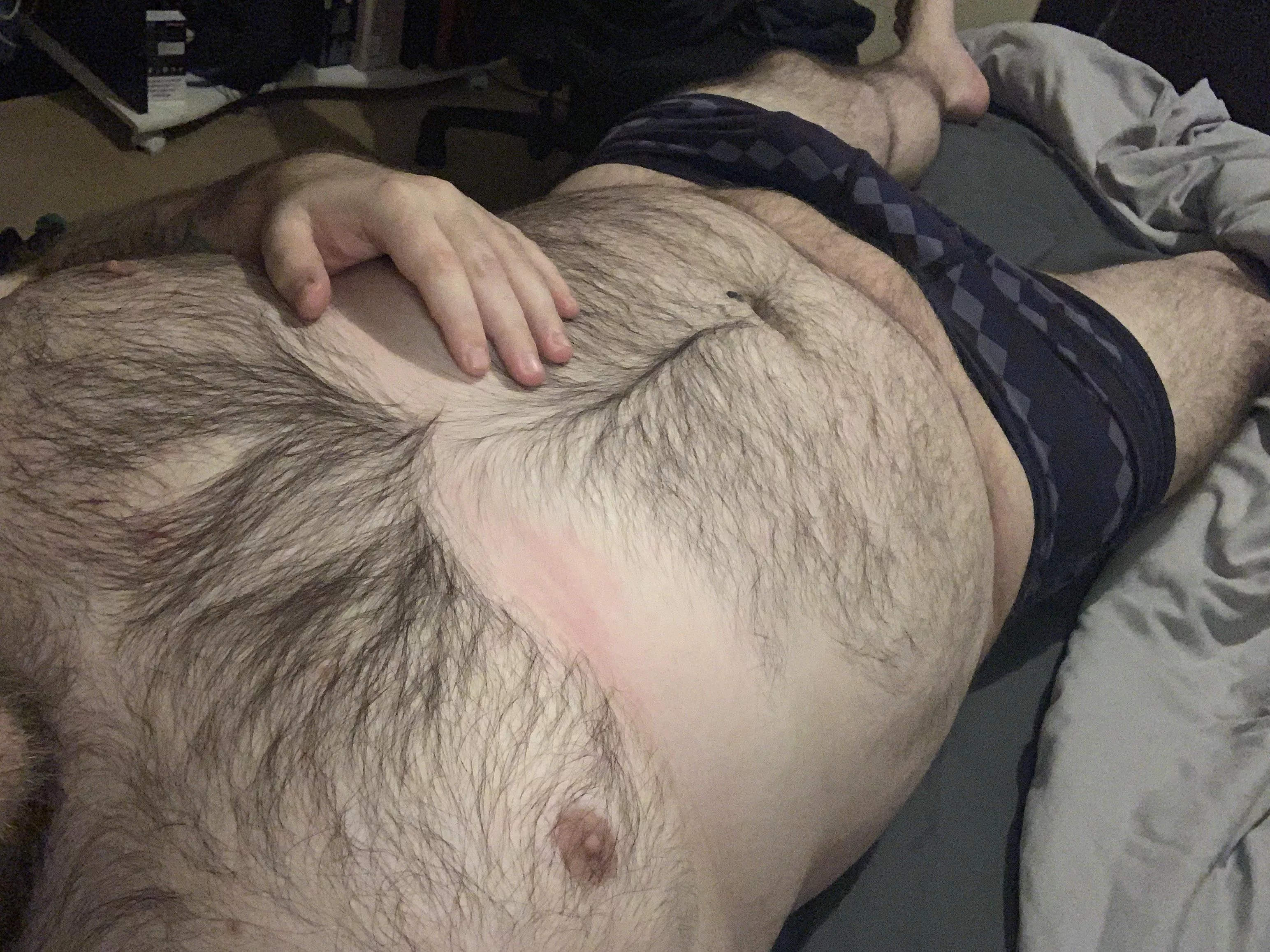 Is it mean of me to not pull my boxers all the way down? Maybe you could..