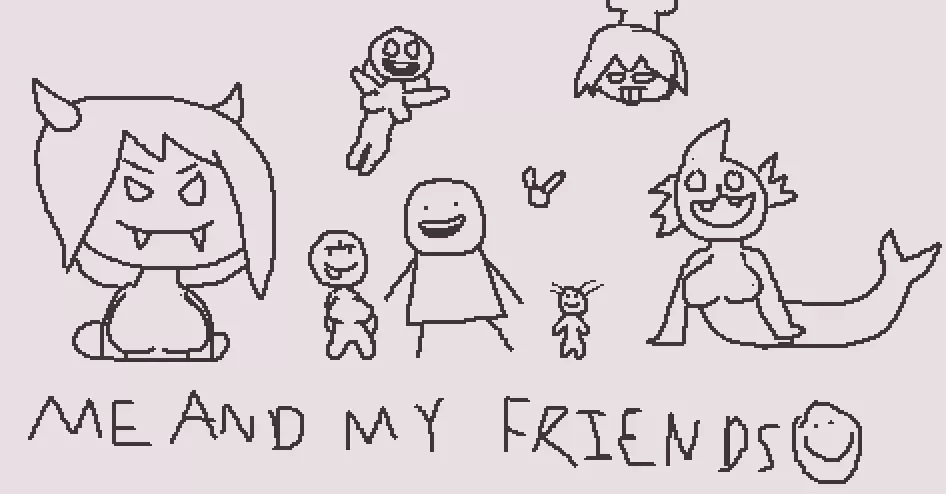 Isaac draws himself and his friends but oh boy