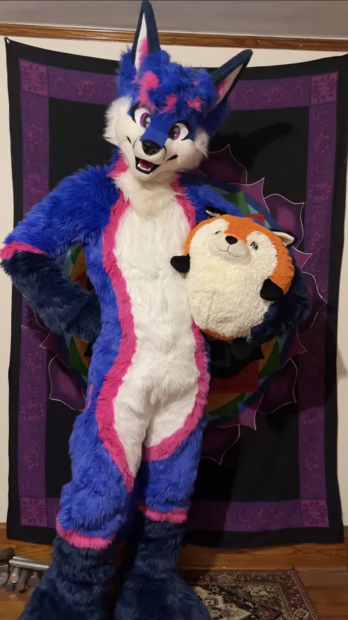 It's my cake day! This is me in my fursuit. My name is Animus :3 (@animusfoxx on Twitter)