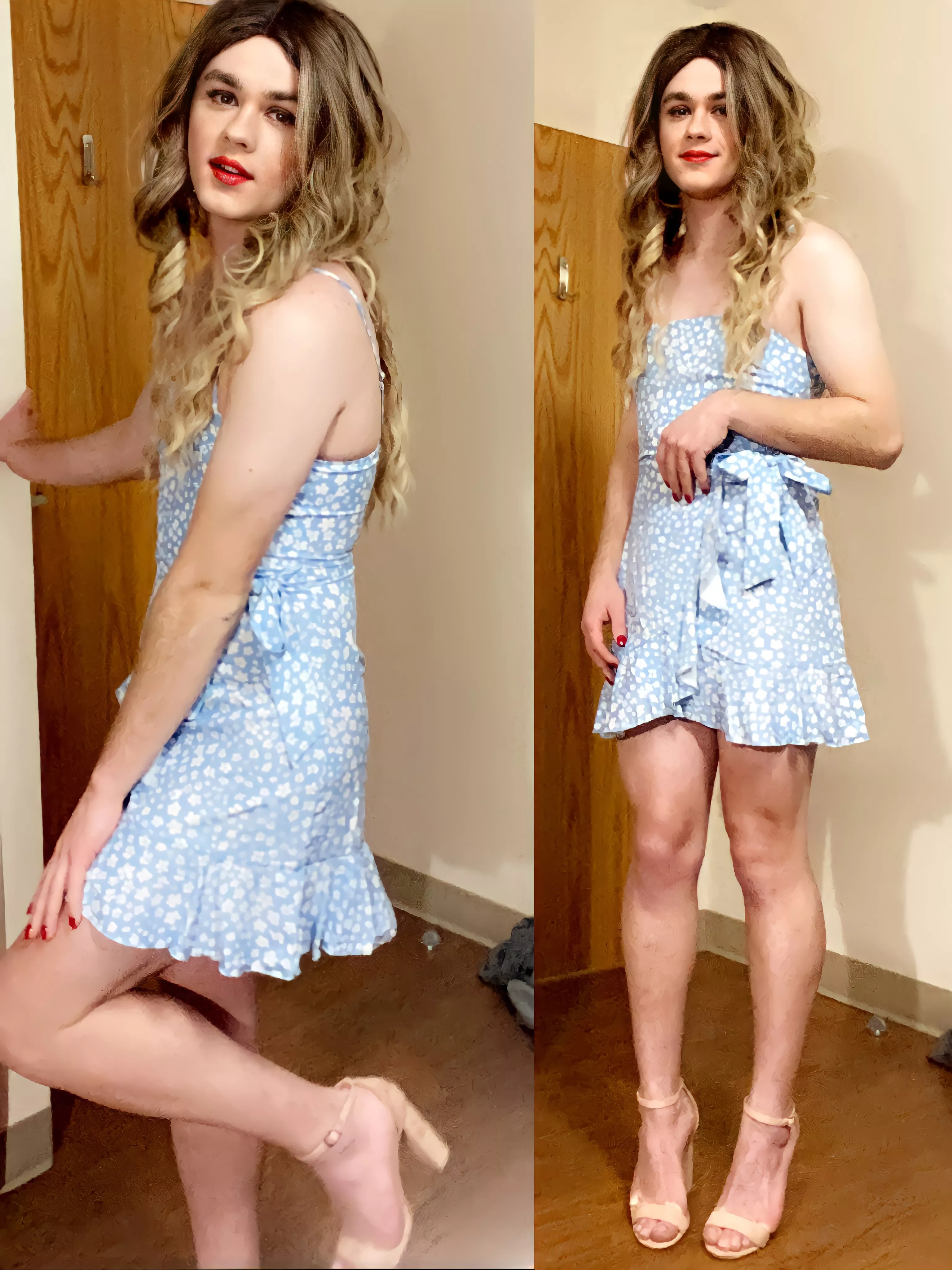 It's never too late to show my sweet enslaved Rose 🌹 here's some more poses from the morning of her full outfit 😇