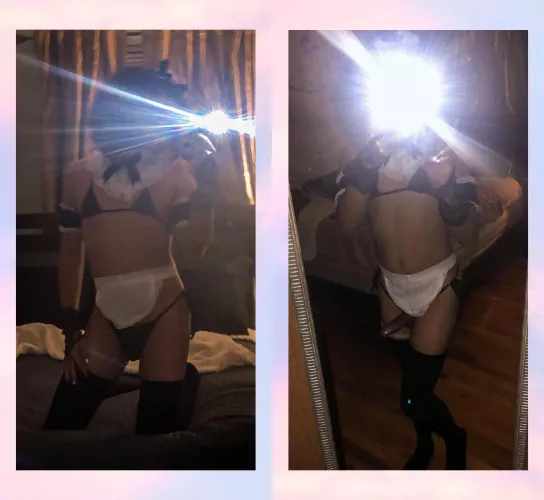 Its only my first day here 👉🏽👈🏽🥺 Slutty maid boy at your service☺️🖤🤍