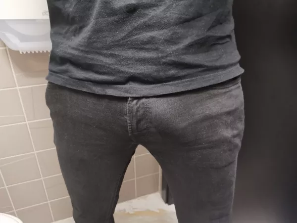 It's subtle, but it's there. Going commando at work is always exciting.