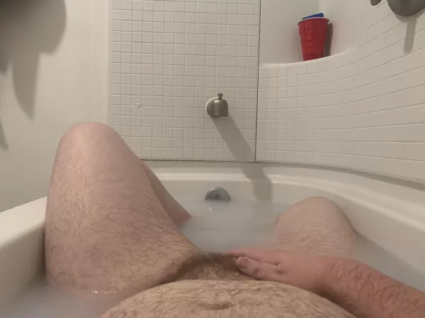 I’ve been wrestling with the idea of posting to this sub for some time now and decided to go ahead and do it. I was taking a bath and felt pretty confident with myself so I decided to jump the shark for my first NSFW post. How’d I do?