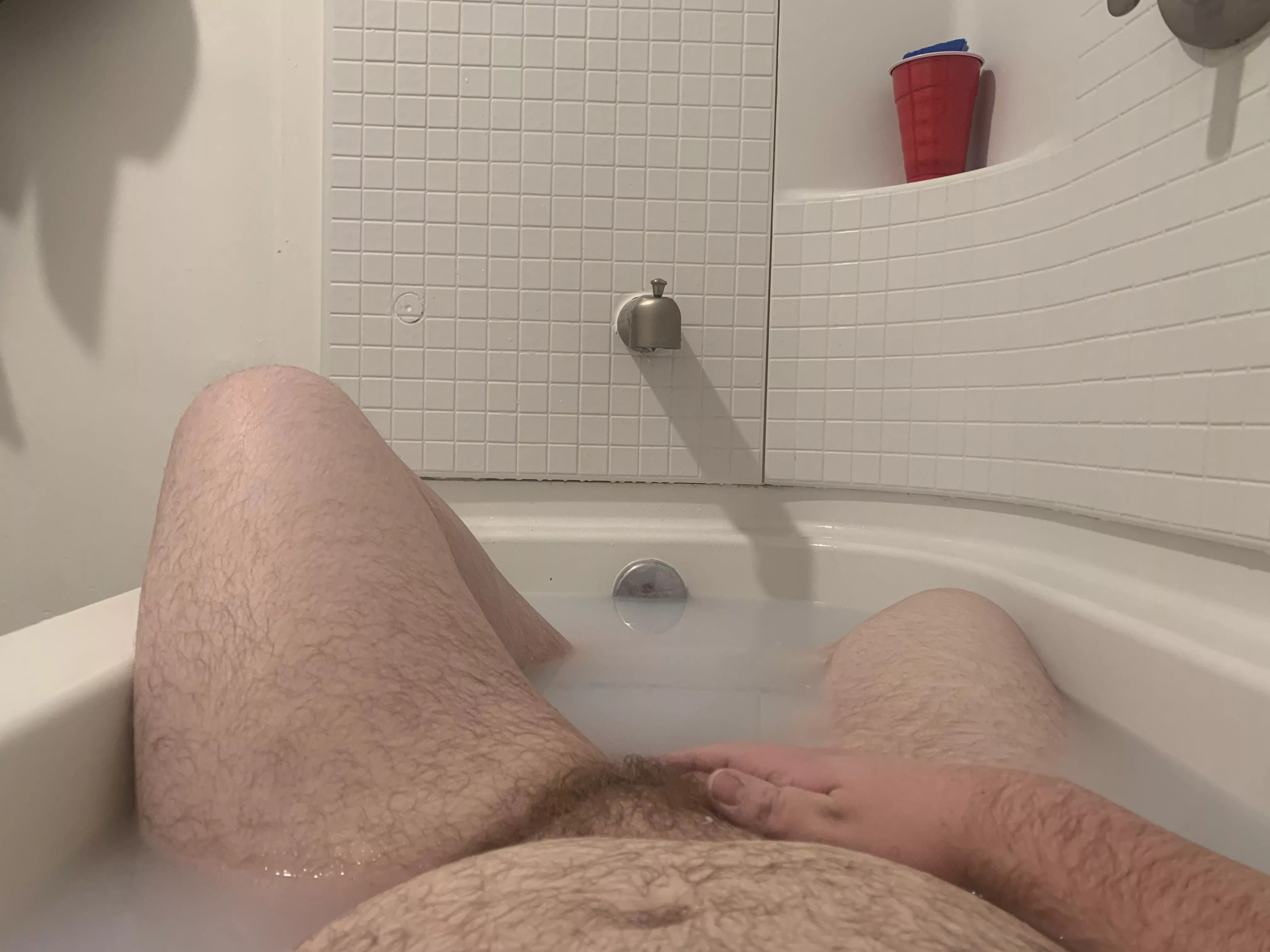 I’ve been wrestling with the idea of posting to this sub for some time now and decided to go ahead and do it. I was taking a bath and felt pretty confident with myself so I decided to jump the shark for my first NSFW post. How’d I do?