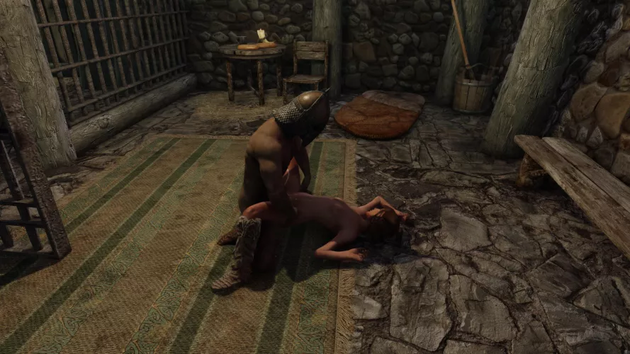 I‘ve got imprisoned in Falkreath. Every few hours another masked guard comes to fuck me. I‘ve lost track of time…