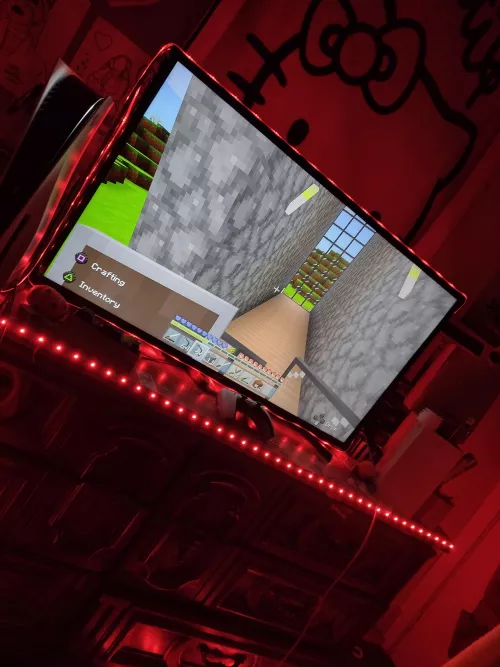 i've has a rough day today so now i'm playing Minecraft with daddy and building our house!