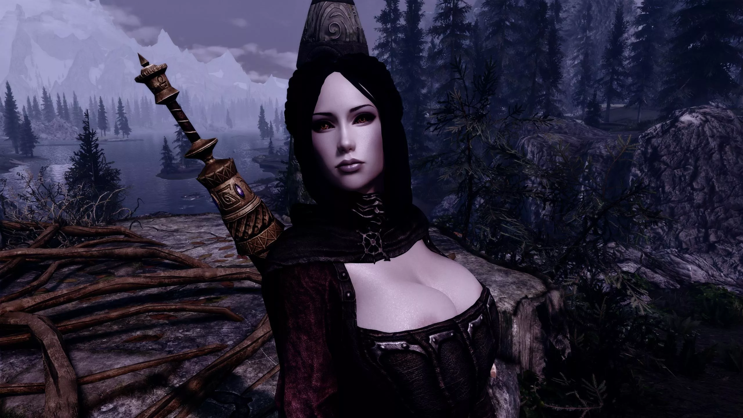 I've made & released my 'vanilla +' Serana Replacer for LE. Now I've released an official ported SE version too. Here's how she looks in my playthrough. Nice bit of cleavage so it still counts as NSFW (right? RIGHT???).