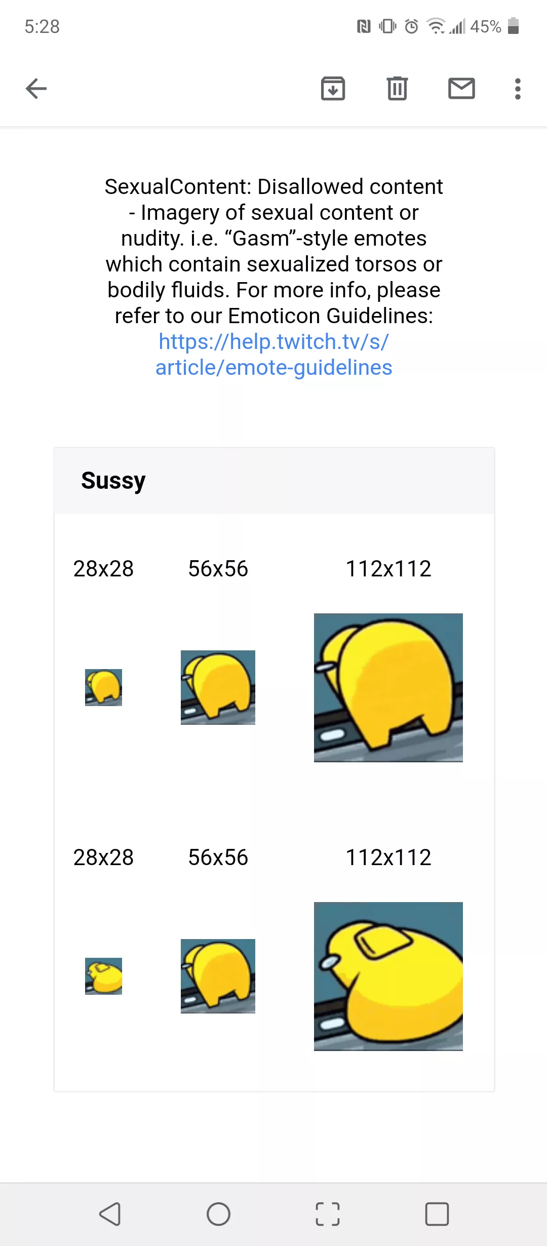 Ive seen this emote on twitch before. Is it really against TOS??