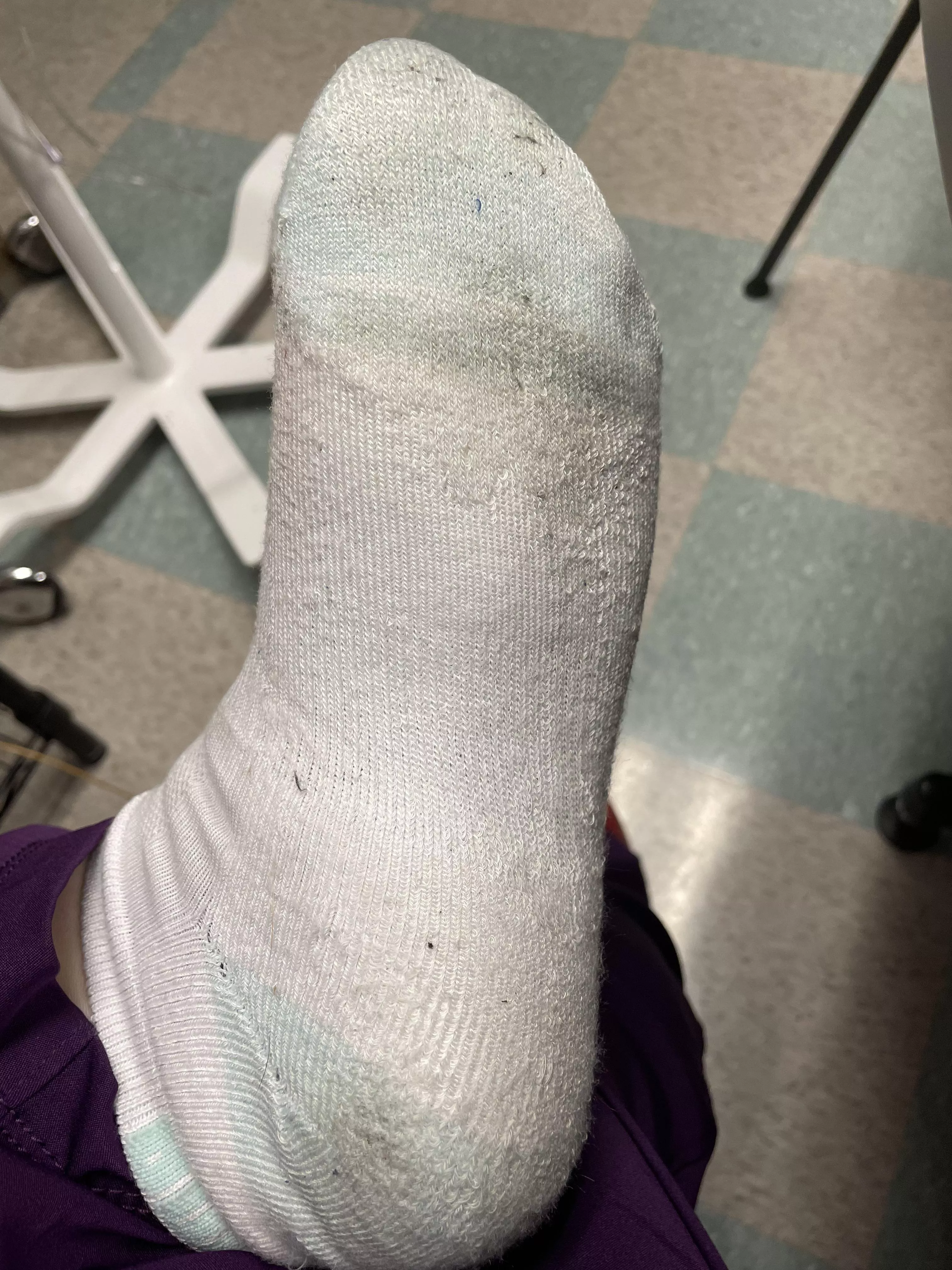 I’ve worn these the past 2 12hr shifts I’ve worked. My shifts have been busy so these socks are suuuuper sweaty. Don’t you want to sniff them? DM if interested!