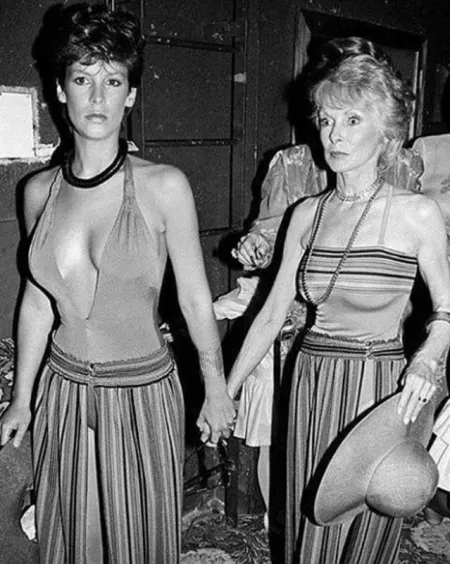 Jamie Lee Curtis and Janet Leigh at Studio 54 in the 70s. Both breastastic!