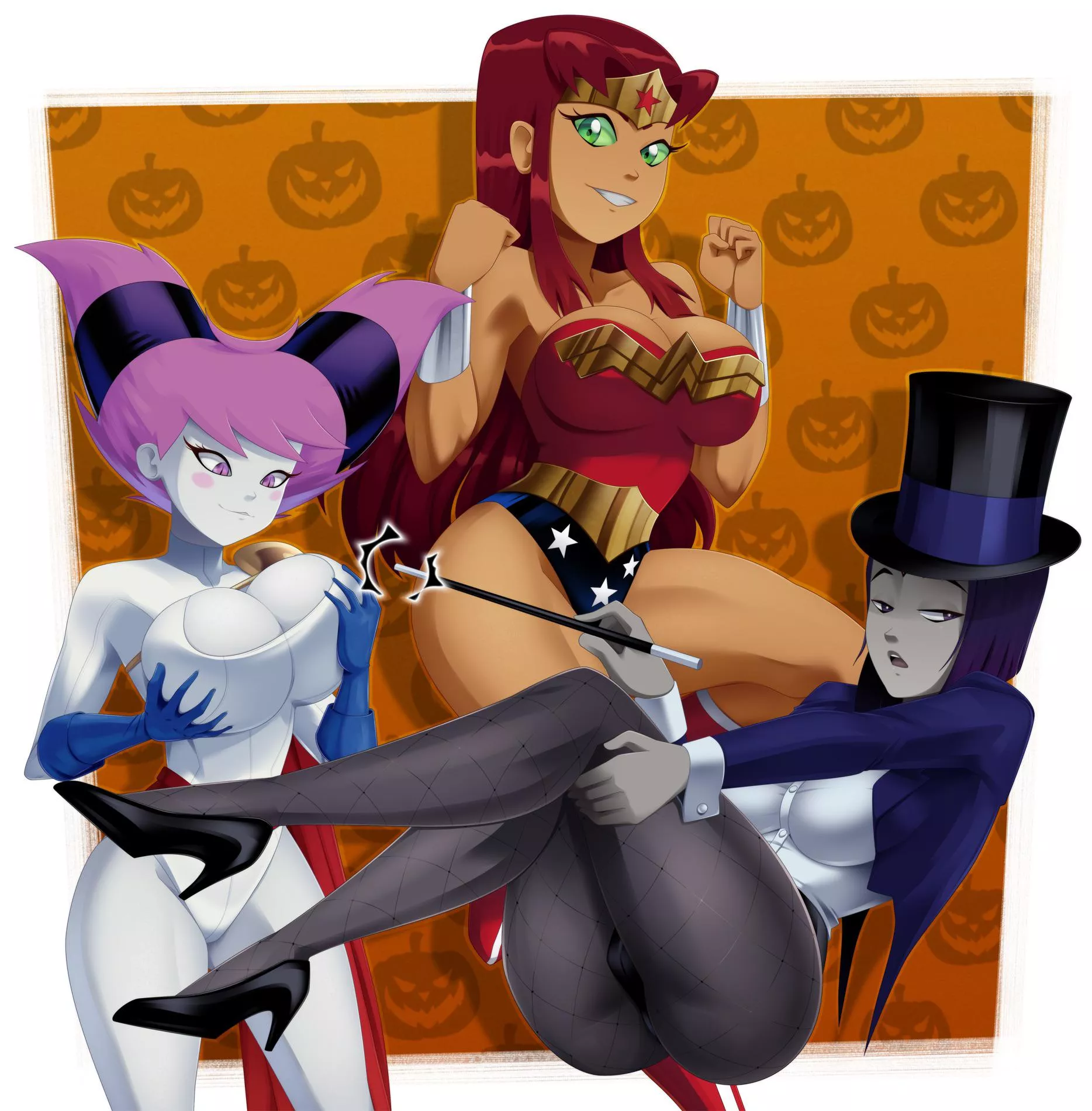 1868px x 1900px - Jinx, Starfire and Raven dress as justice league members for Halloween  (Ravenravenraven) nudes by unamusedseal