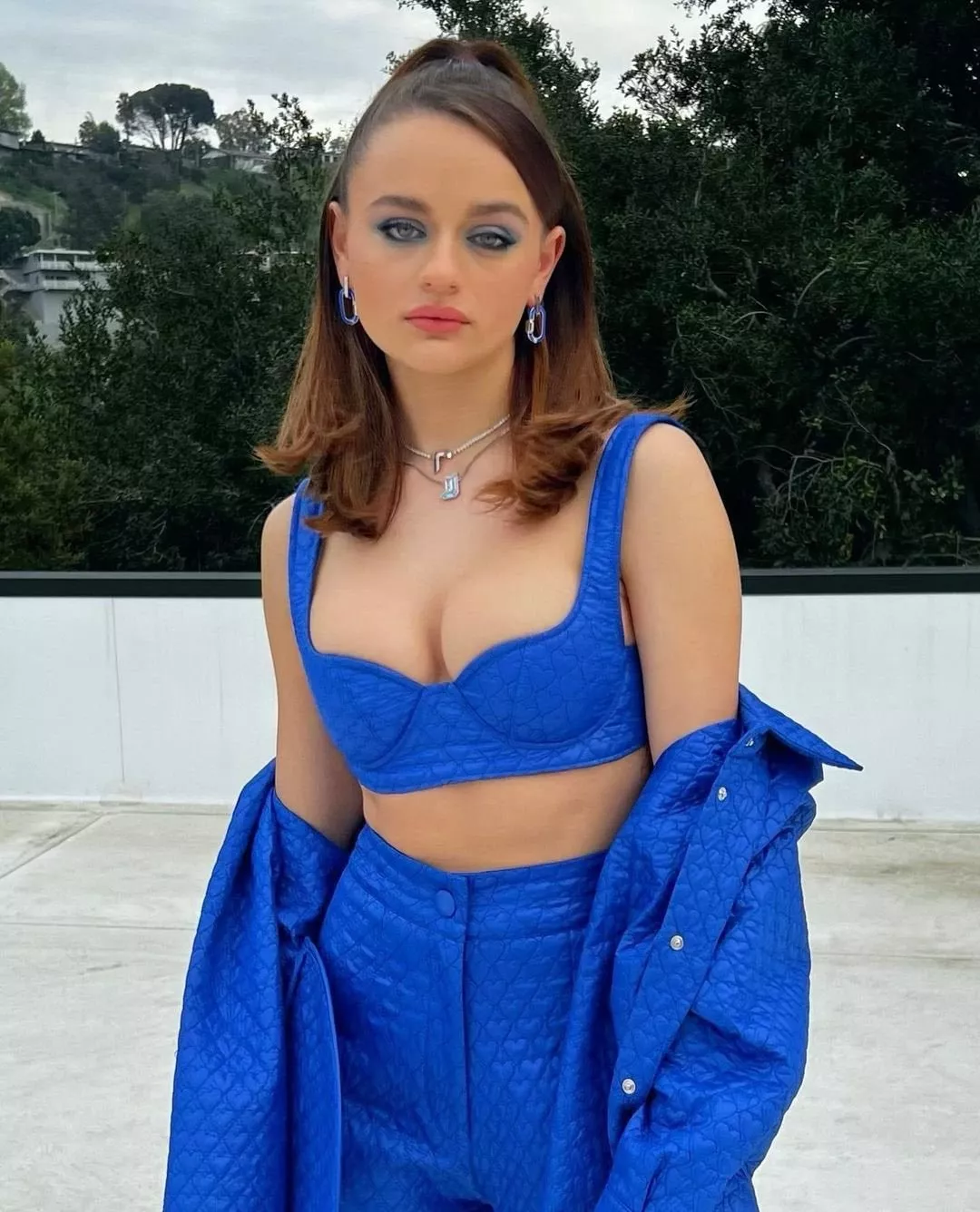 Joey King in blue